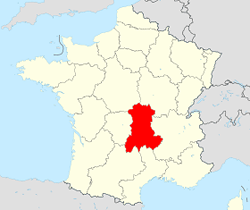 Situation de l'Auvergne Auvergne