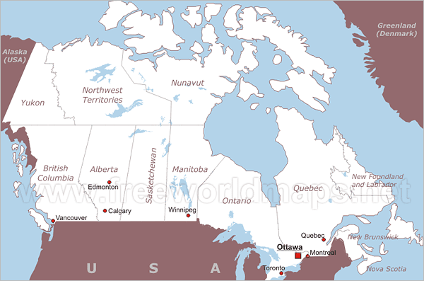 Carte politique du Canada Carte du Canada
