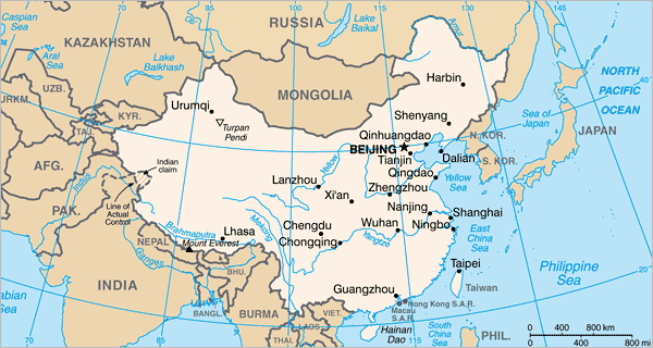 Carte politique de la Chine Carte de la Chine