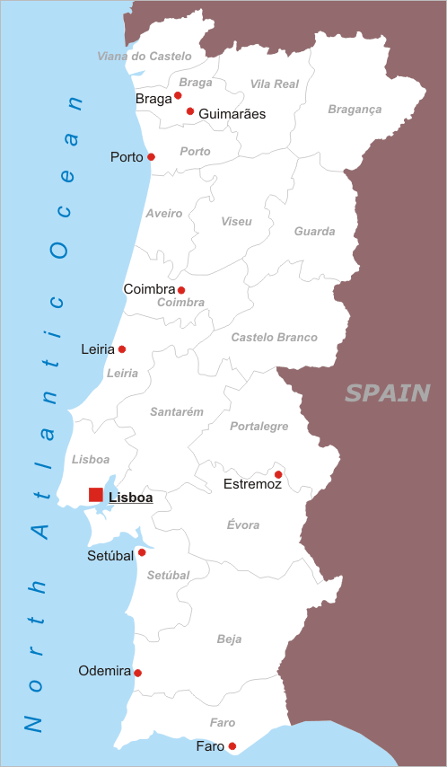 Carte politique du Portugal Carte du Portugal